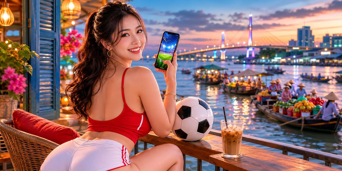 Cảnh người chơi cá cược bóng đá tại Cần Thơ cùng ly cà phê